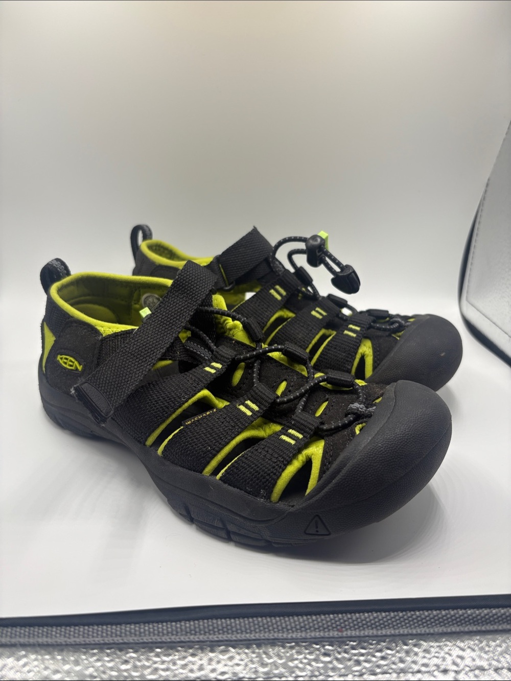 Keen Kids Black with Lime Green Sport Sandals